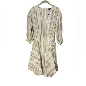 ATM Anthony Thomas Melillo NEW Size 4 Handkerchief Hem V-Neck Dress Multi Stripe